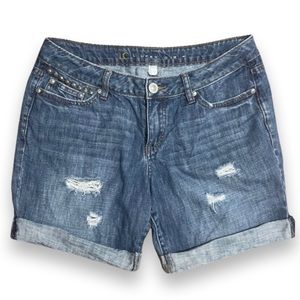 LC LAUREN CONRAD Mid-rise Bermuda Denim Shorts || size 10